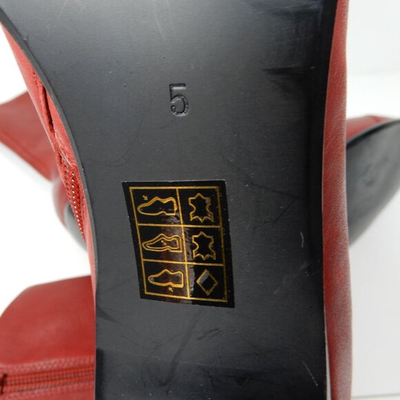 Jeffrey Campbell Be Bold Western Boots Size 5 Red Distressed Leather NEW $280 - Picture 11 of 12